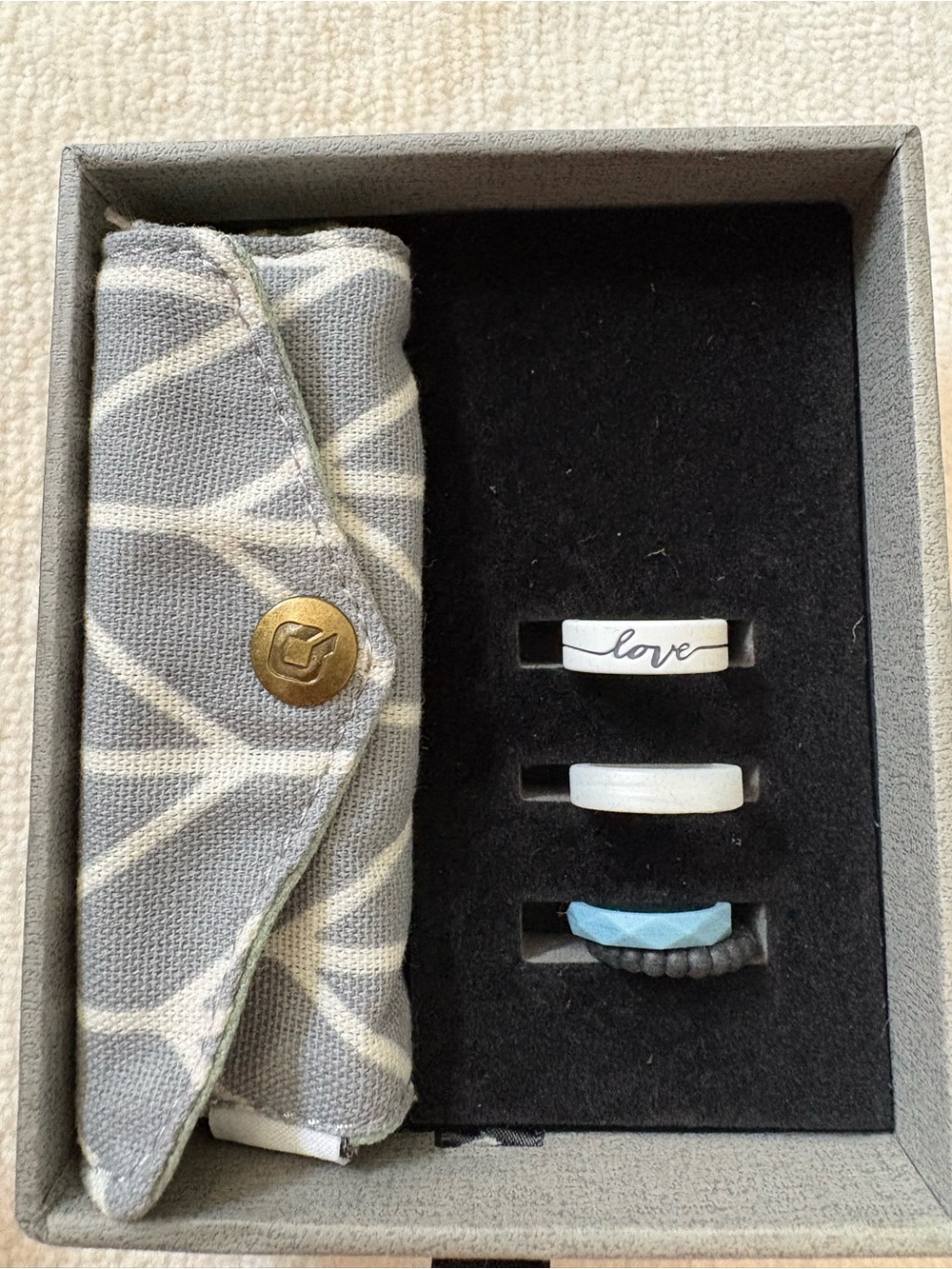 Qalo Silicon Women's Ring Set - Size 5